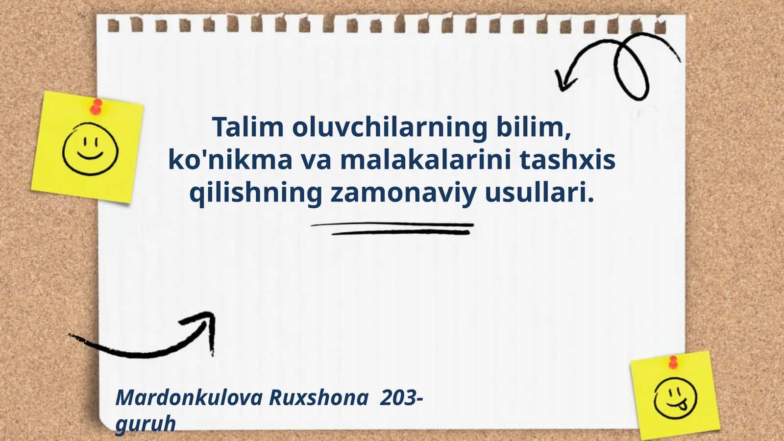 Talim oluvchilarning bilim, ko'nikma va malakalarini tashxis qilishning zamonaviy usullari
