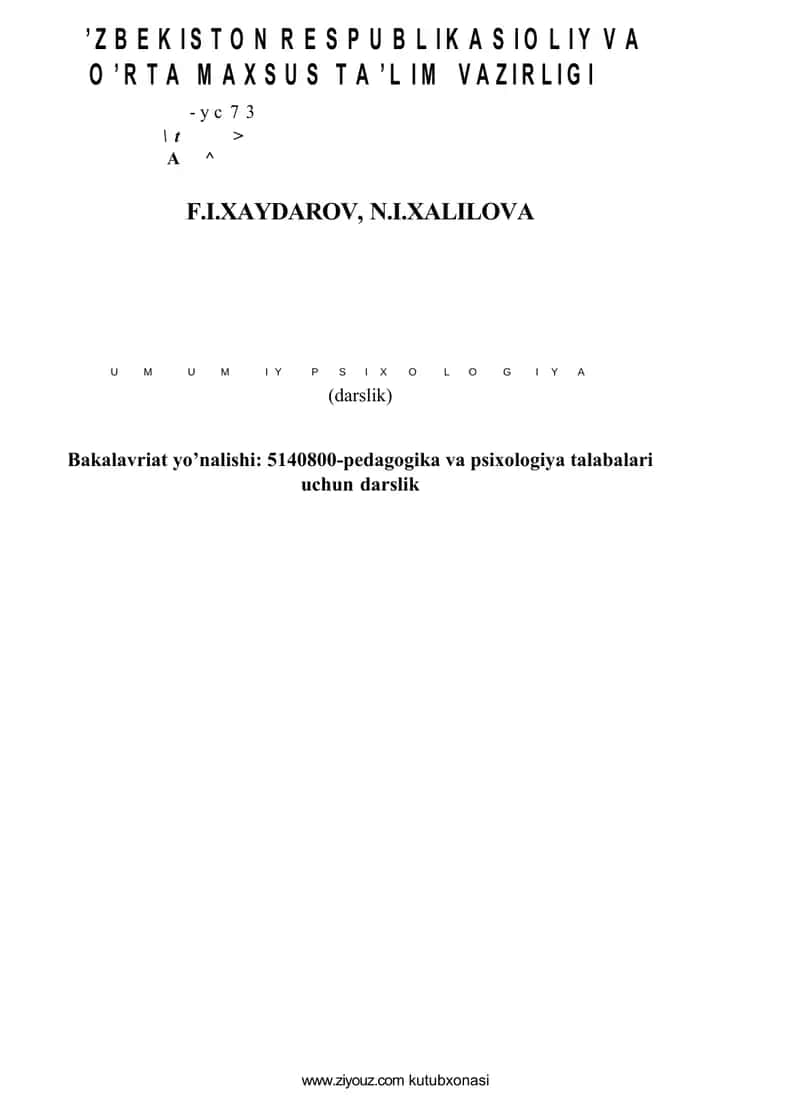 Umumiy psixologiya (darslik)