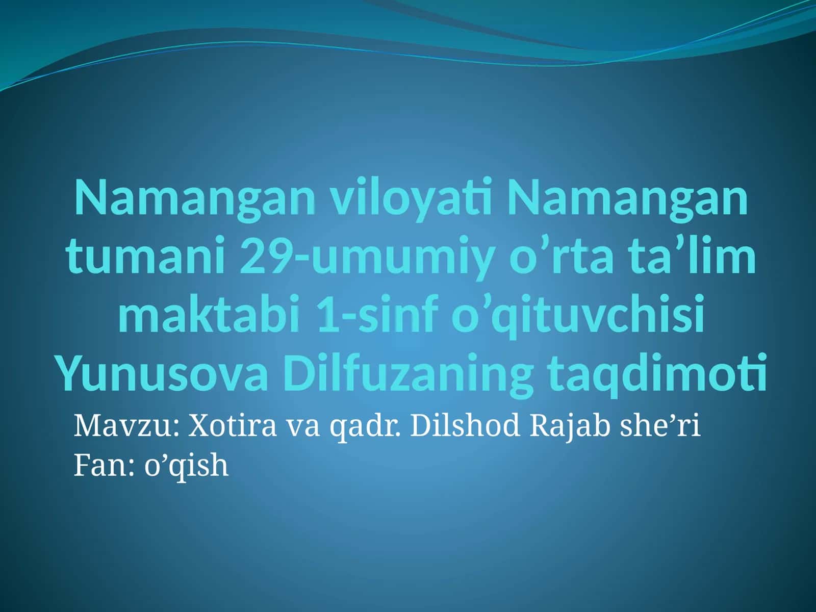 Xotiravaqadr. Dilshod Rajab sherlari