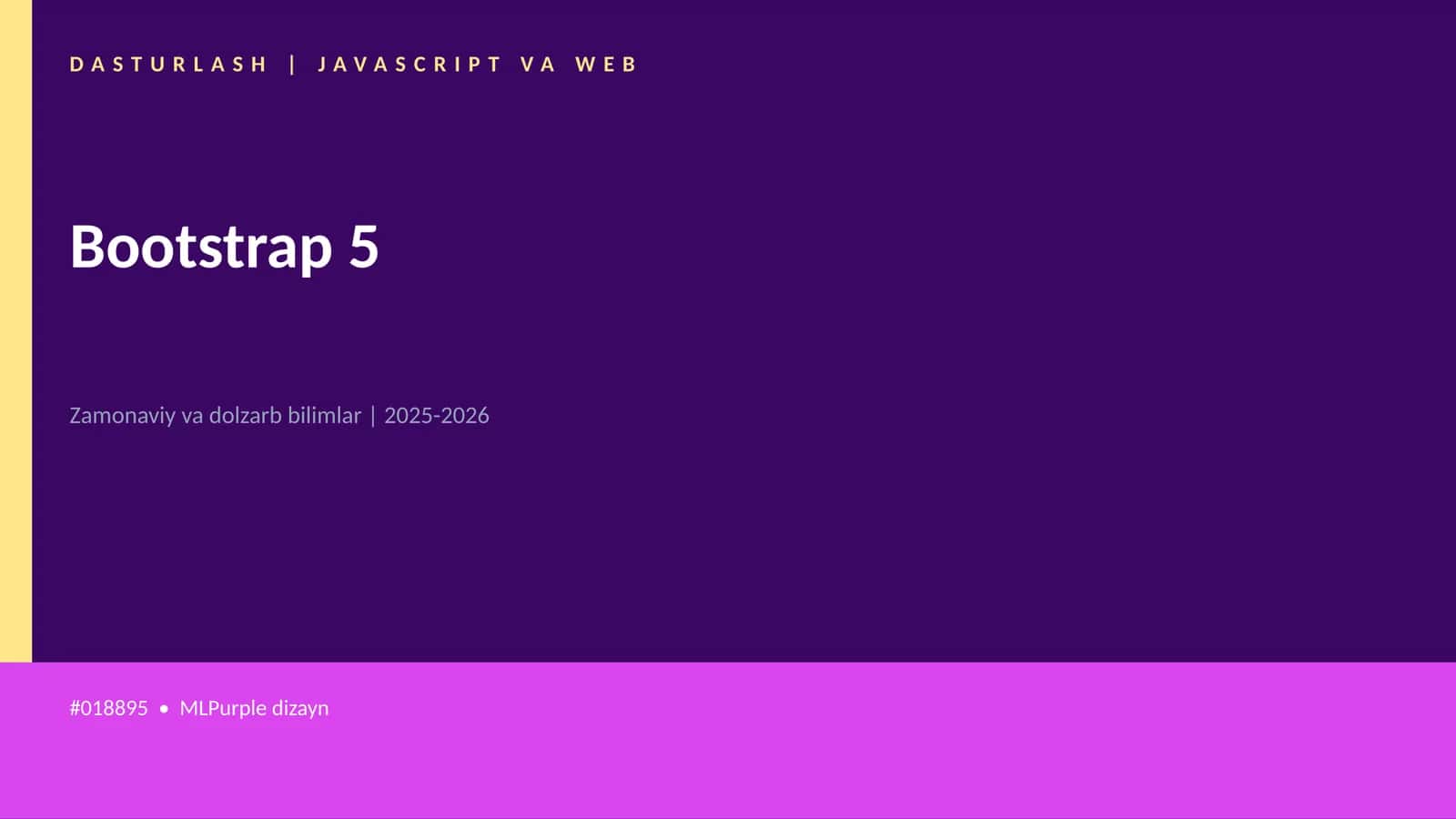 DASTURLASH | JAVASCRIPT VA WEB