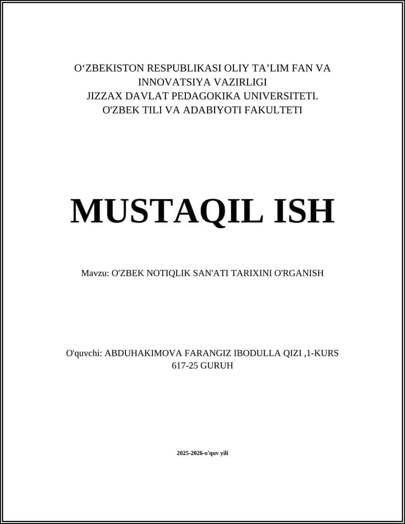 O'zbek Notiqlik San'ati Tarixini O'rganish