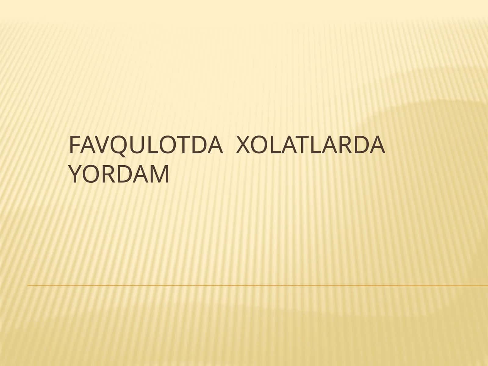 Favqulodda vaziyatlarda yordam
