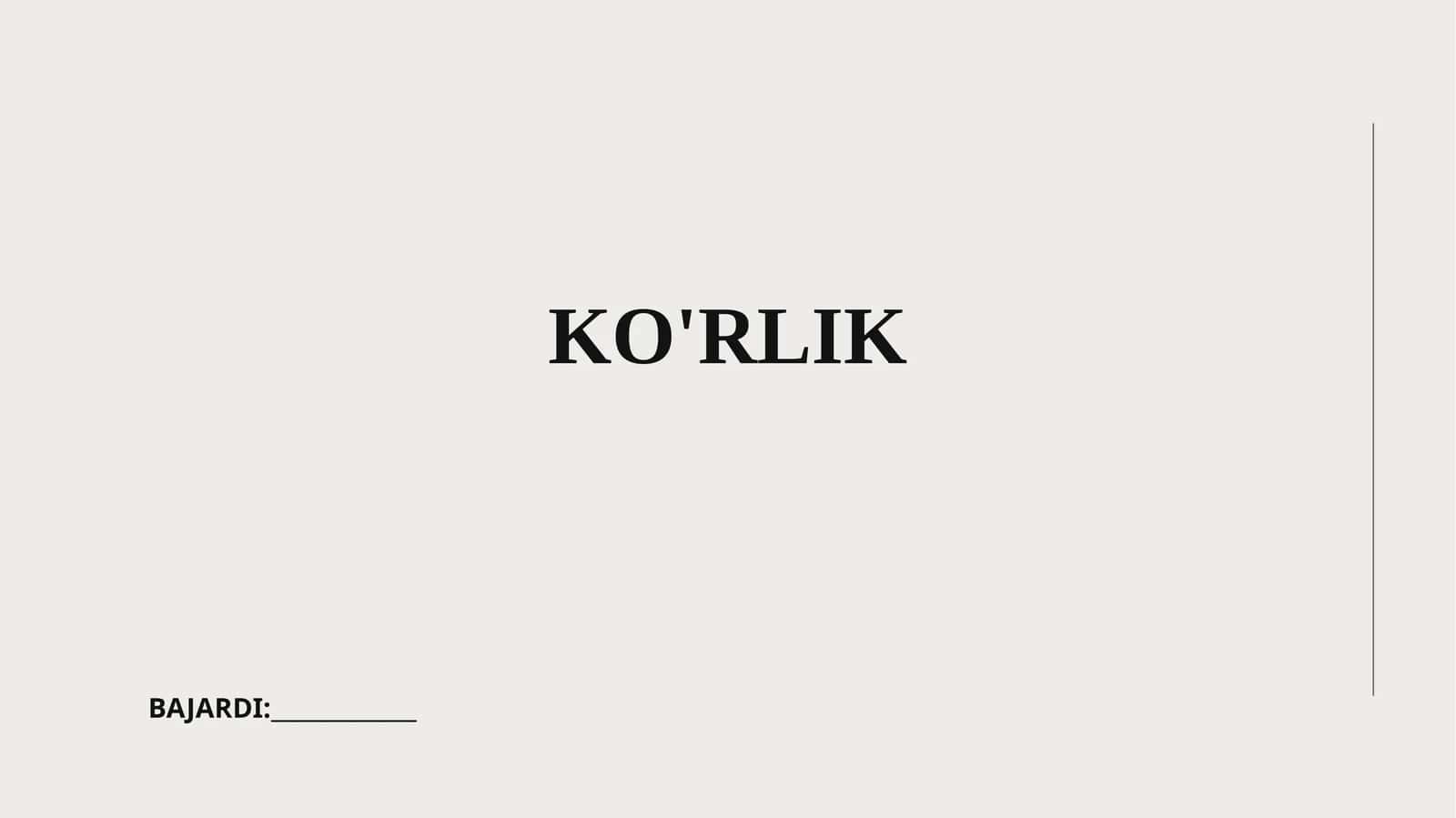 KO'RLIK
