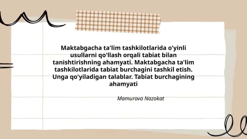 Tabiat bilan tanishtirish
