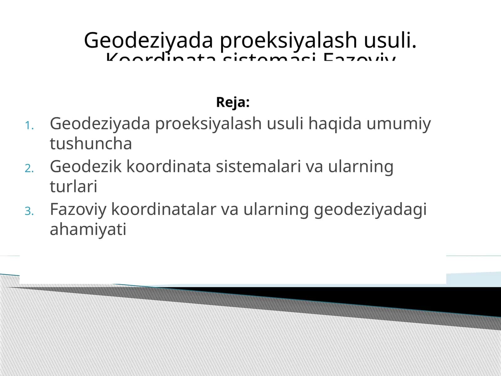 Geodeziyada proeksiyalash usuli