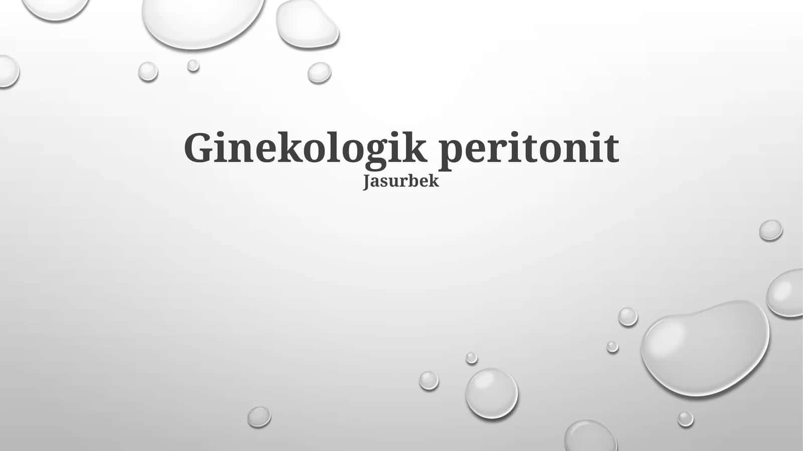 Ginekologik peritonit