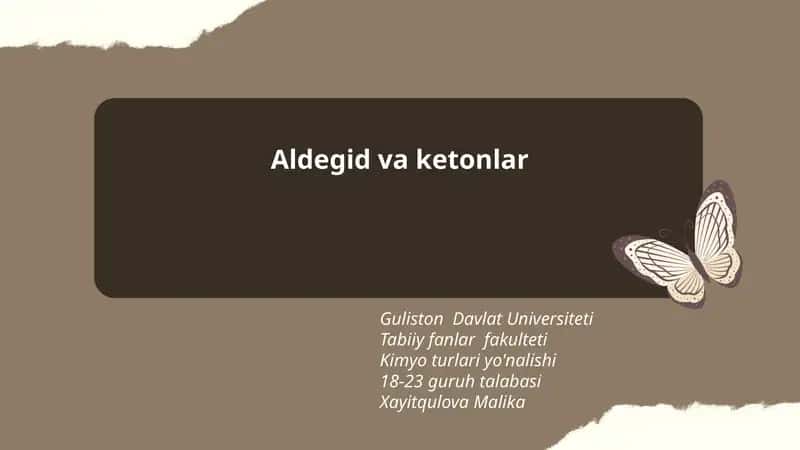 Aldegid va ketonlar