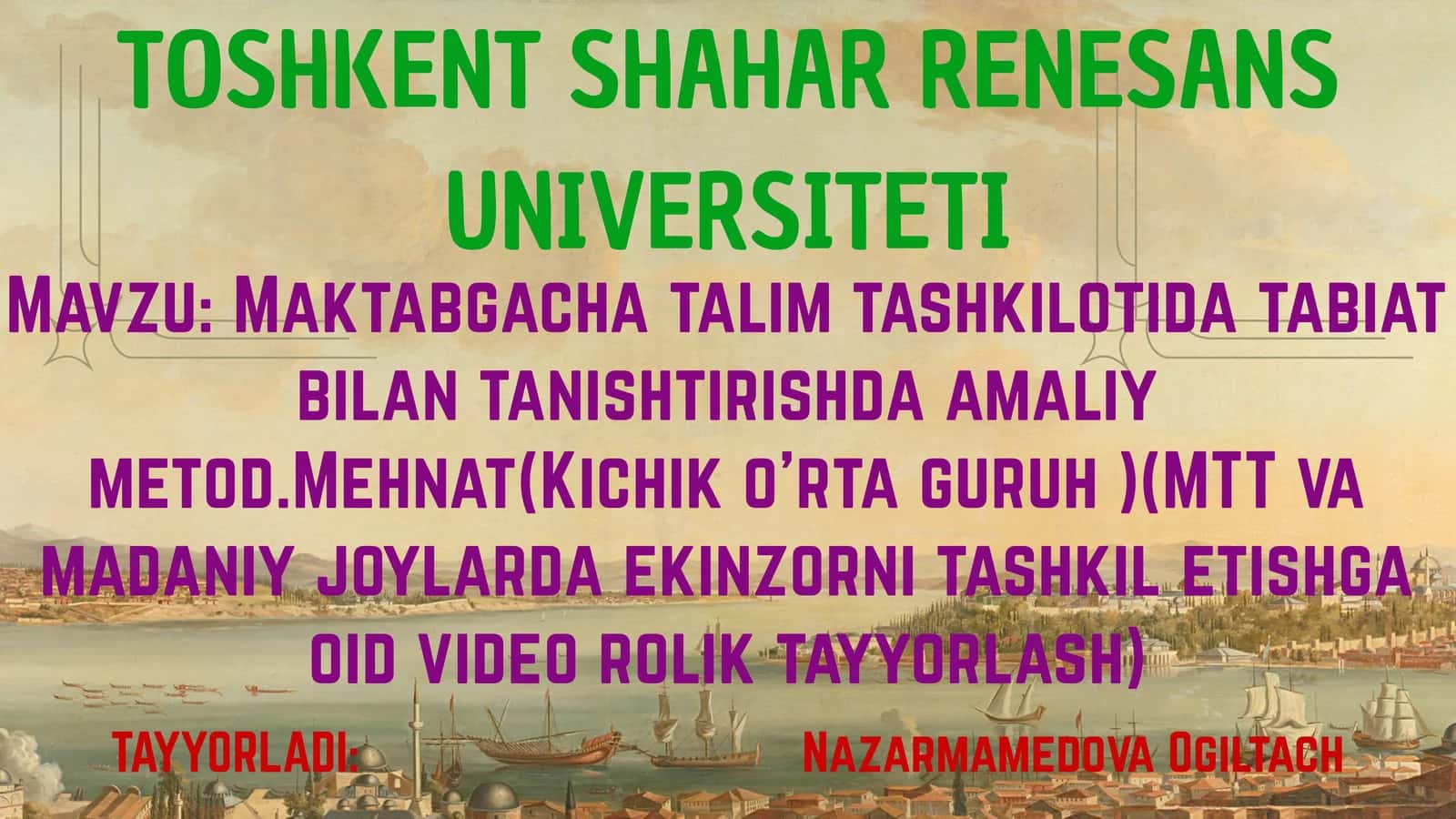 Tabiat bilan tanishtirishda amaliy metodlar