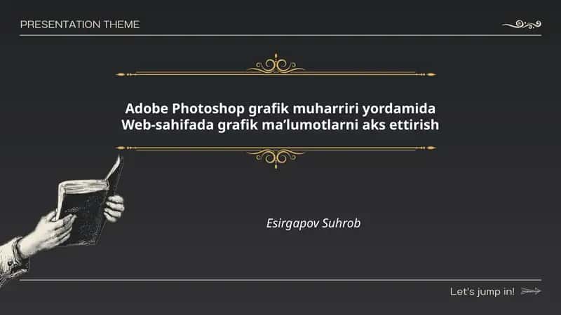Adobe Photoshop grafik muharriri yordamida Web-sahifada grafik maʼlumotlarni aks ettirish