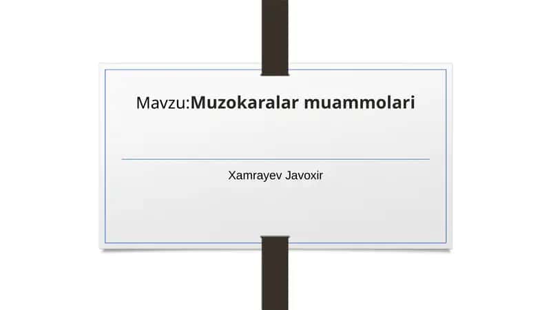 Muzokaralar muammolari
