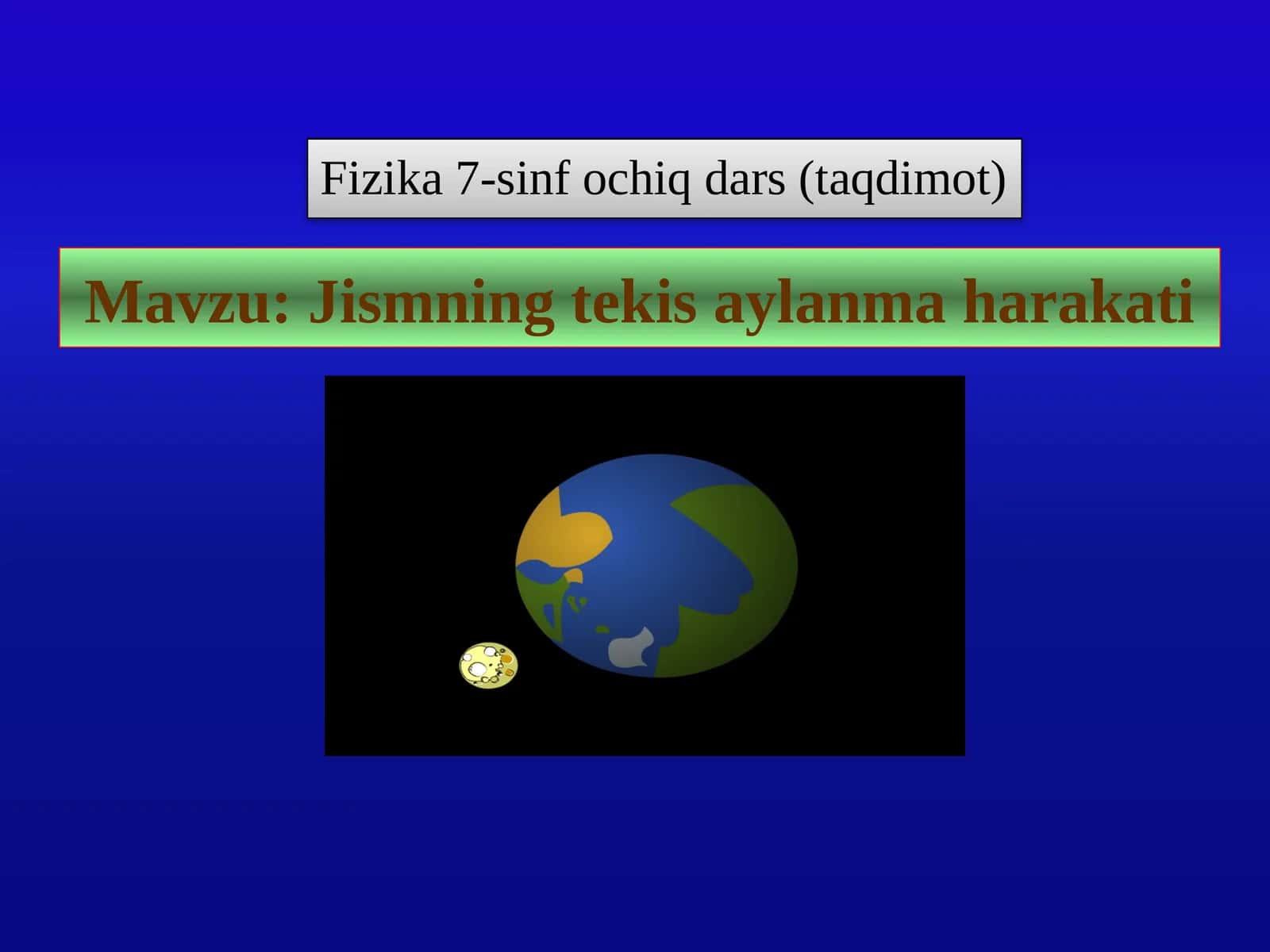 7-sinf Fizika fanidan Aylana bo'ylab harakat ochiq dars taqdimot