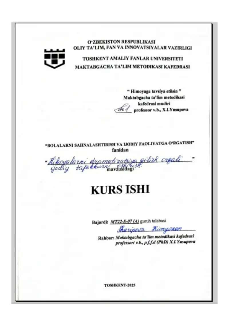 Hikoyalarni dramatizatsiya qilish orqali ijodiy tafakkurni oshirish