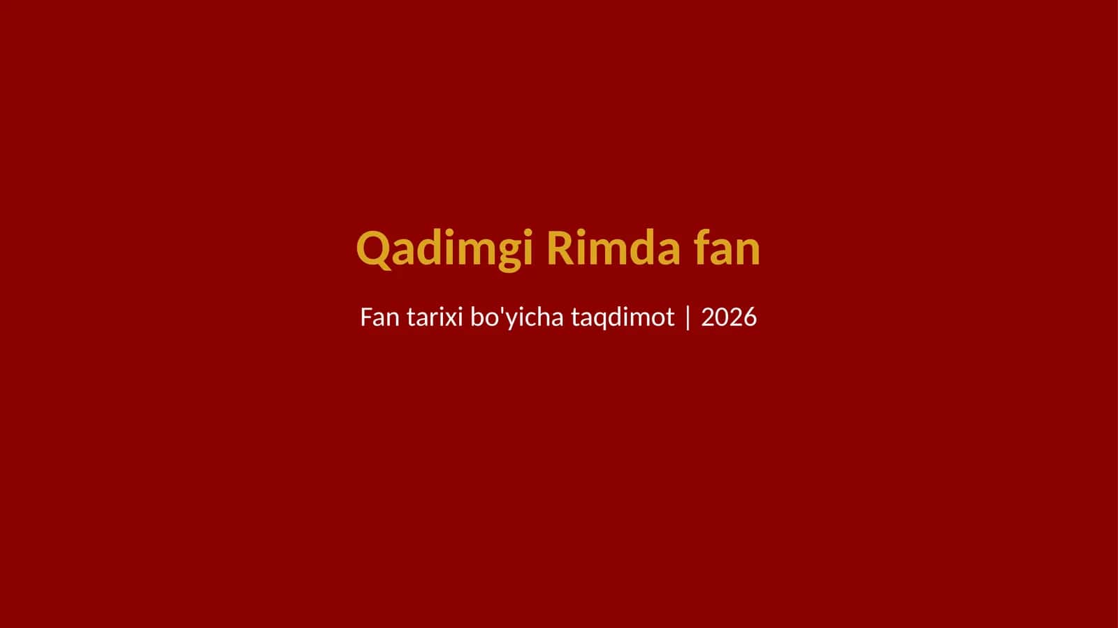Qadimgi Rimda fan
