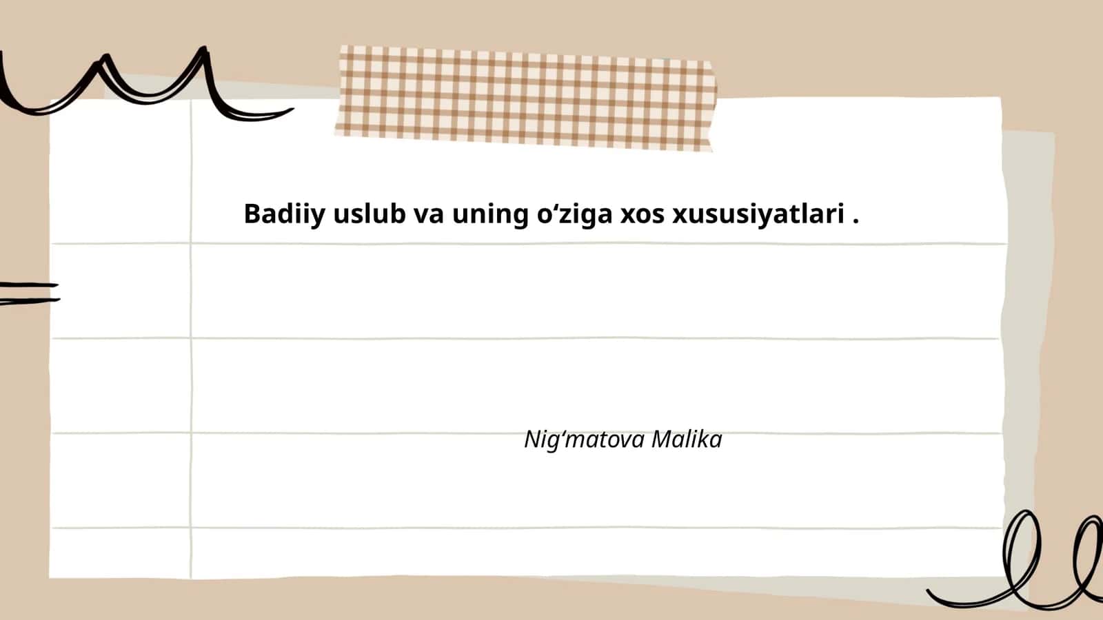 Badiiy uslub va uning oʻziga xos xususiyatlari