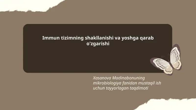 Xasanova Madinabonuning mikrobiologiya fanidan mustaqil ish uchun taqdimot