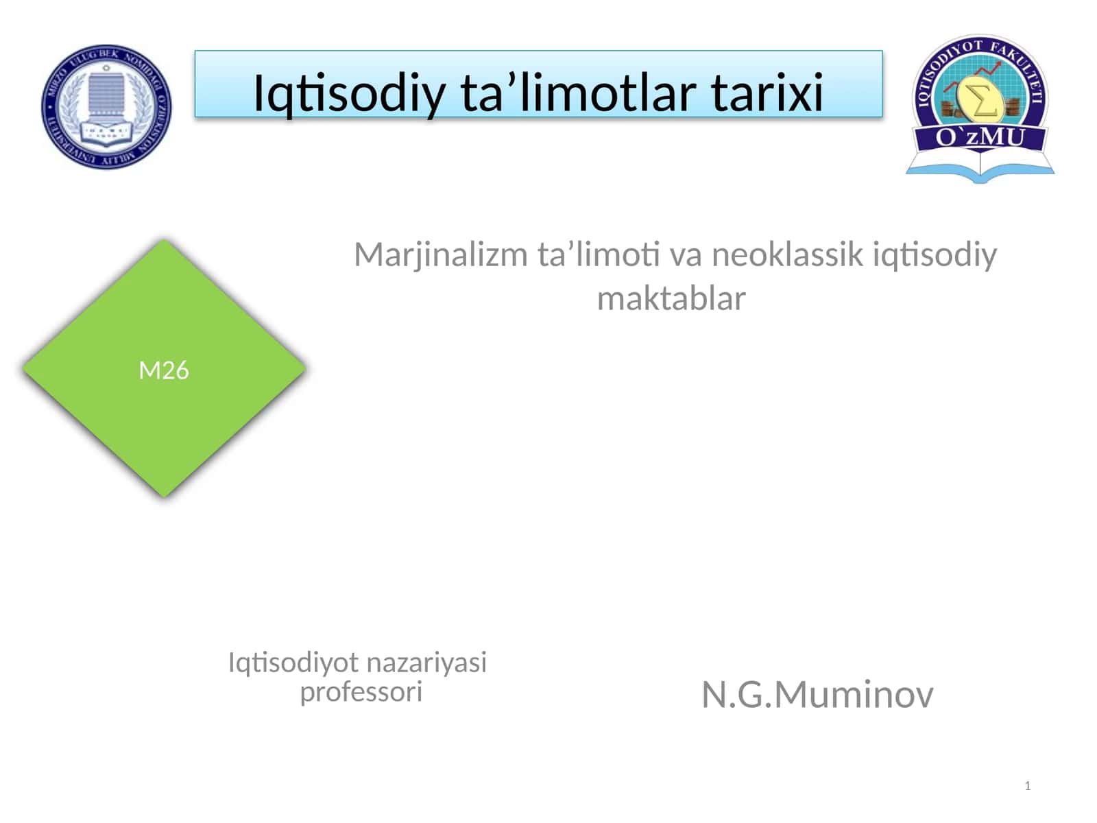 Marjinalizm ta’limoti va neoklassik iqtisodiy maktablar