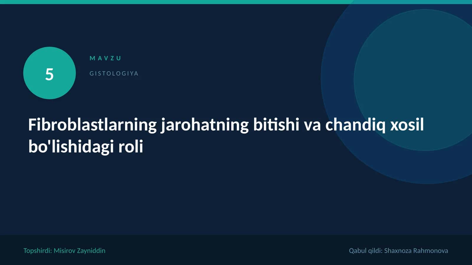 Fibroblastlarning jarohatning bitishi