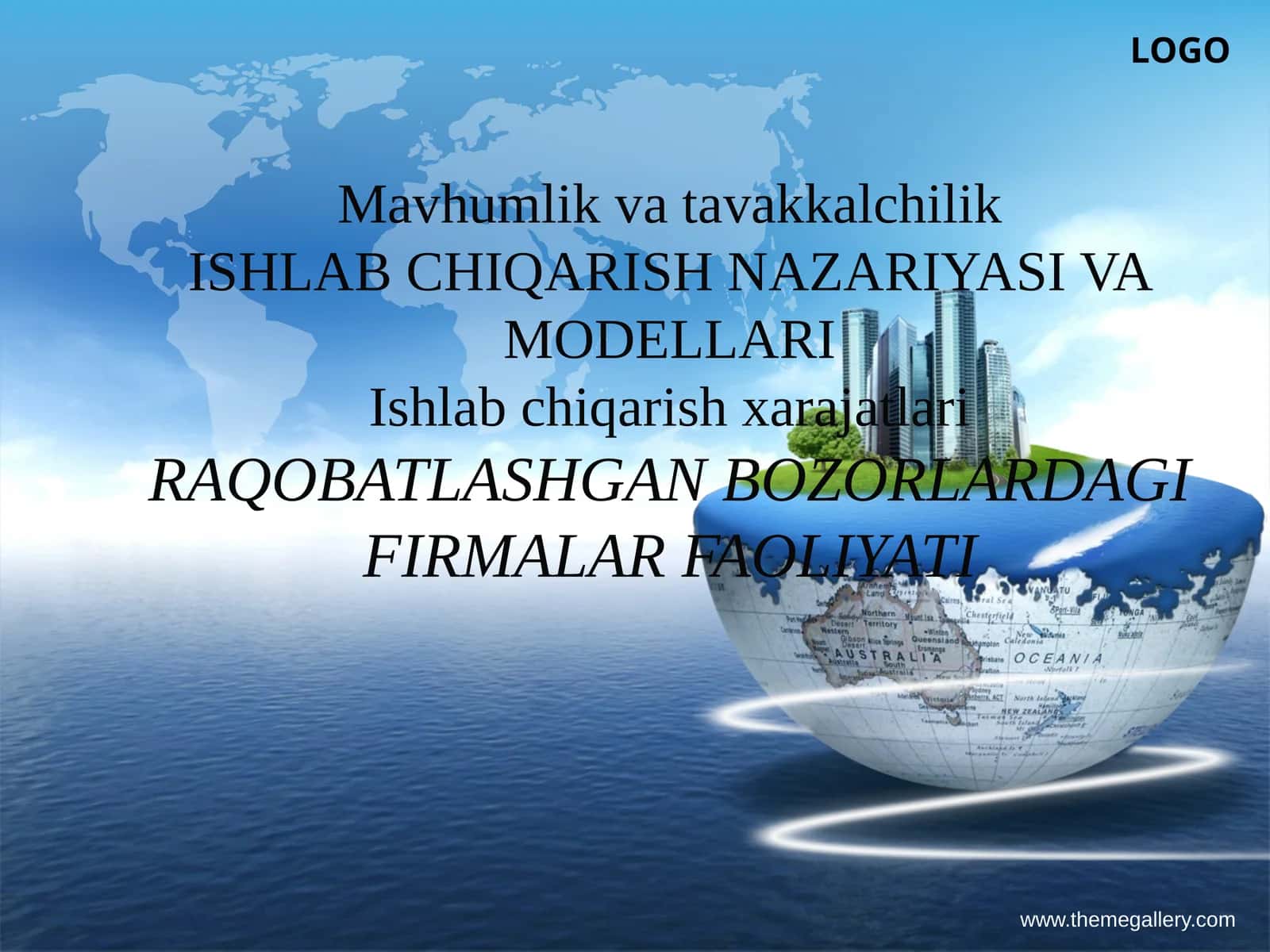 Mavhumlik va tavakkalchilik ISHLAB CHIQARISH NAZARIYASI VA MODELLARI Ishlab chiqarish xarajatlari RAQOBATLASHGAN BOZORLAR DAGI FIRMALAR FAOLIYATI
