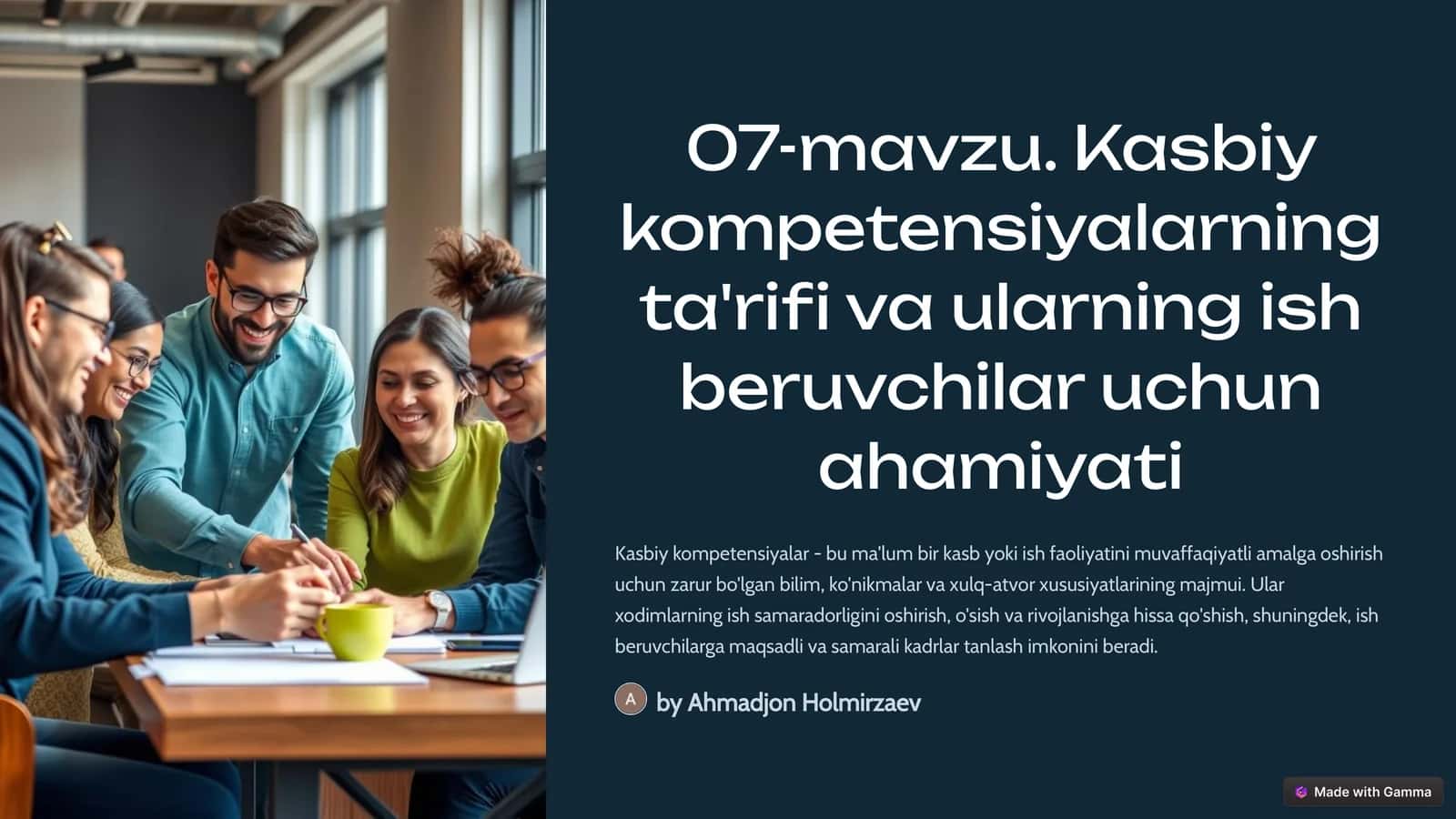 Kasbiy kompetensiyalar