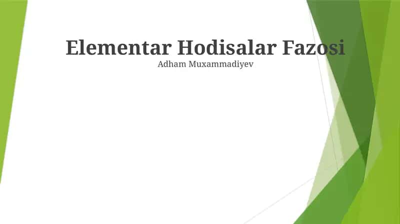 Elementar Hodisalar Fazosi