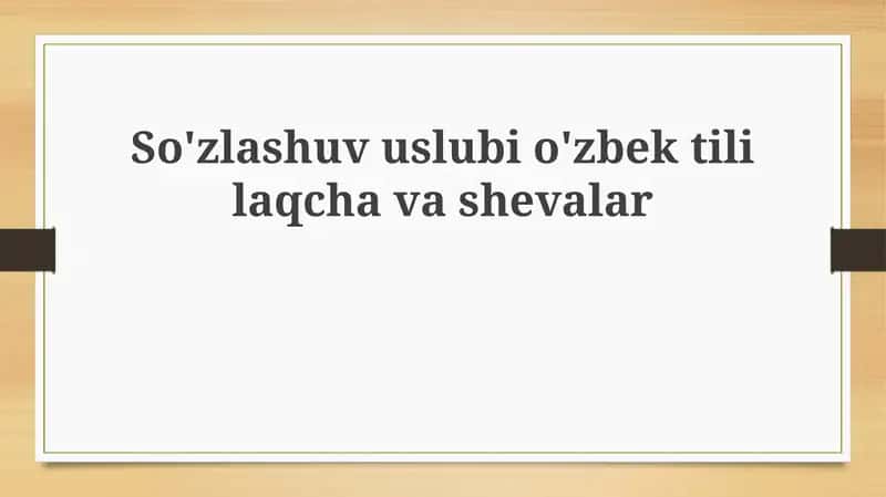 O'zbek tilining dialektal xilma-xilligi