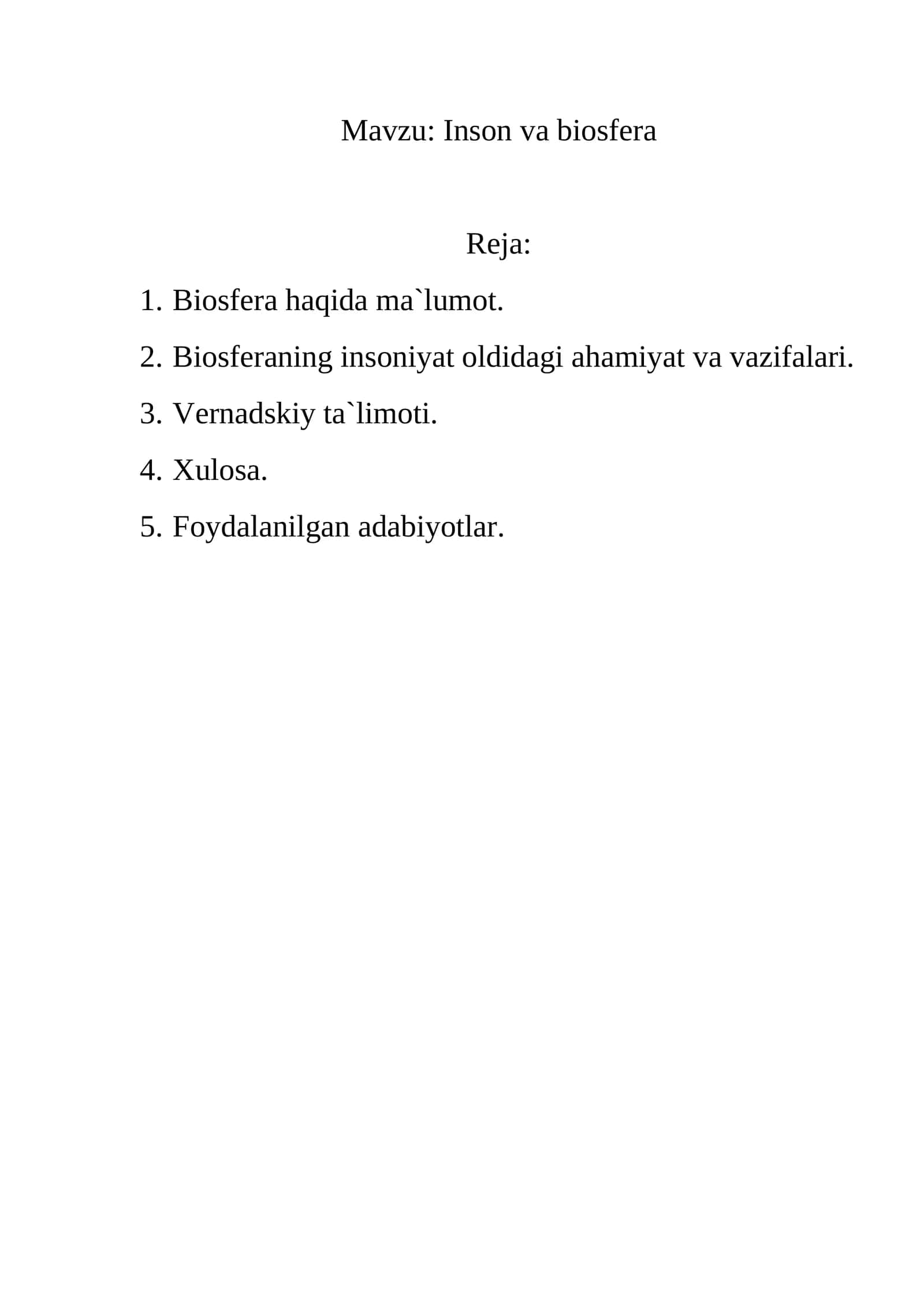 Inson va biosfera