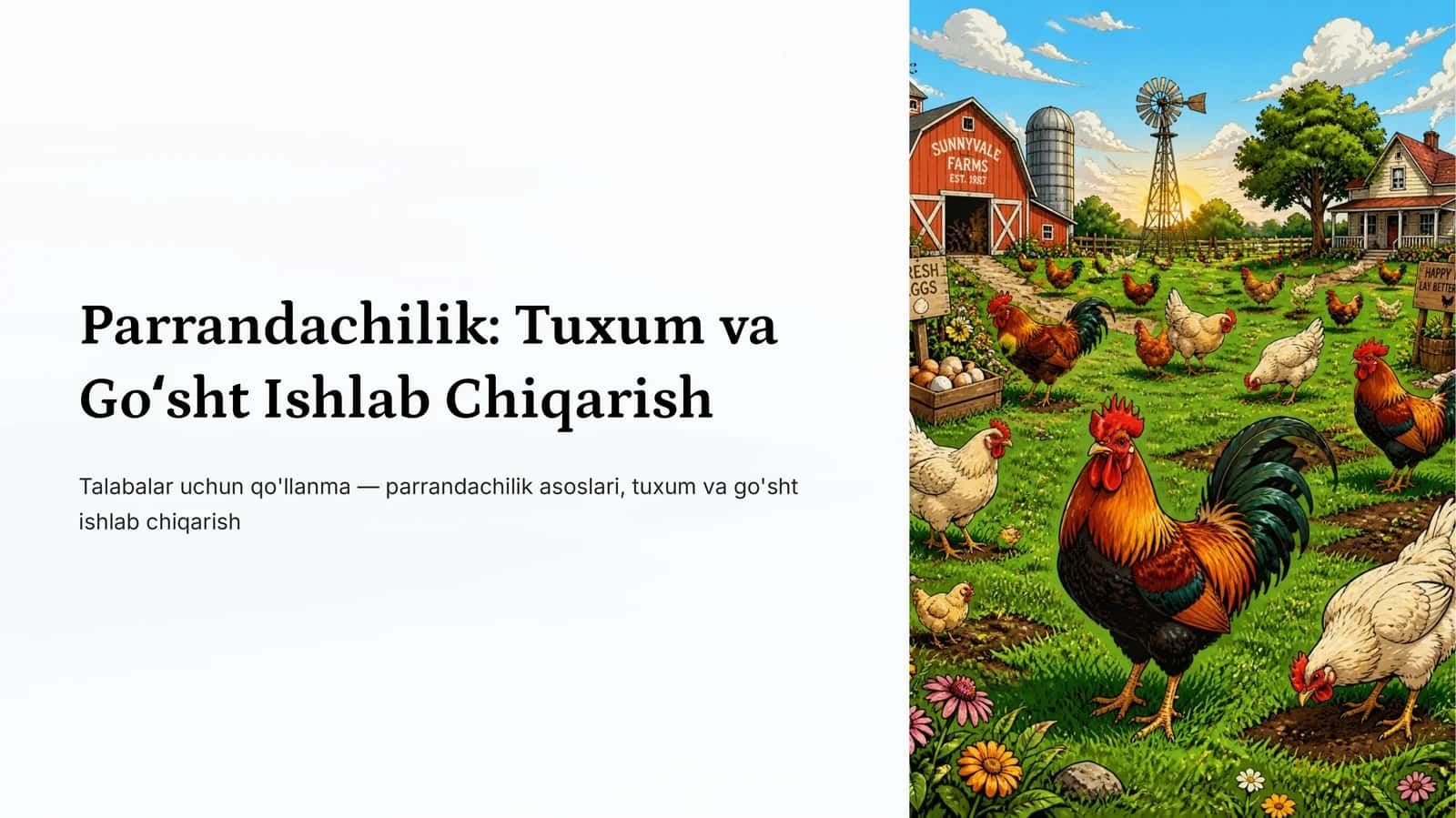 Parrandachilik: Tuxum va Goʻsht Ishlab Chiqarish