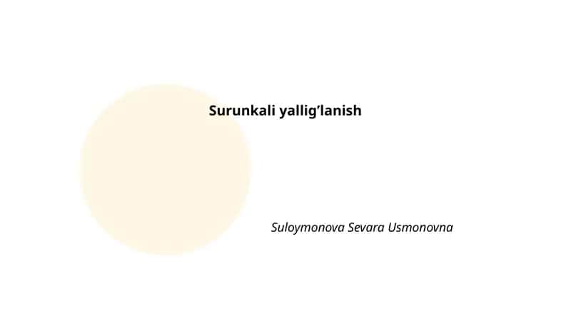 Surunkali yallig’lanish