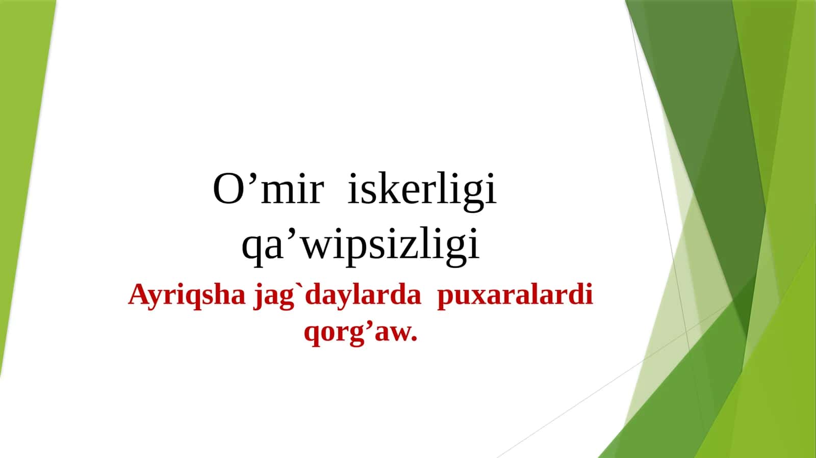 Ayriqsha jag`daylar