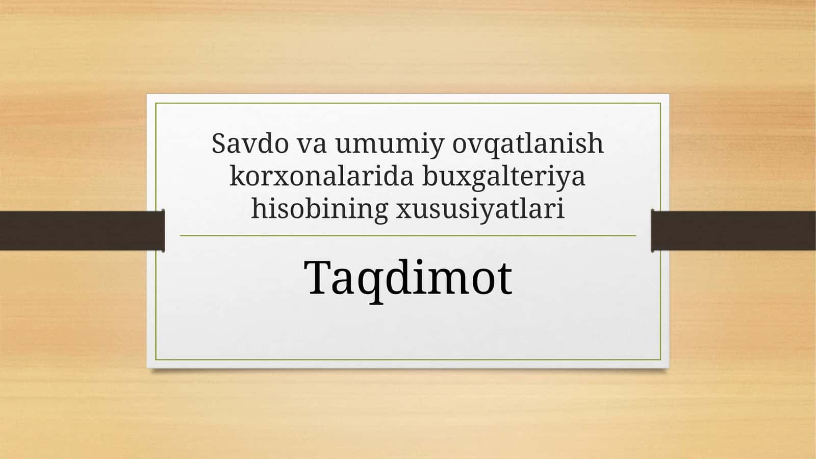 Savdova umumiy ovqatlanish korxonalari