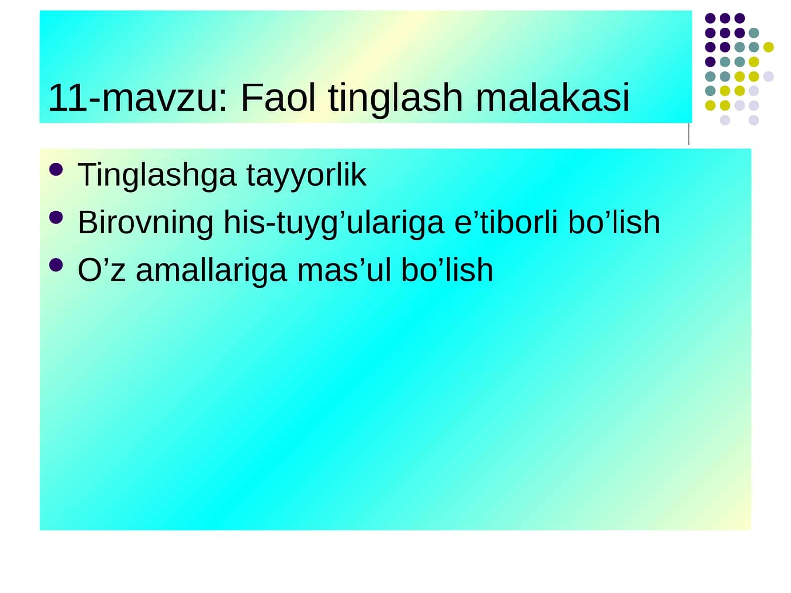 Faol tinglash malakasi