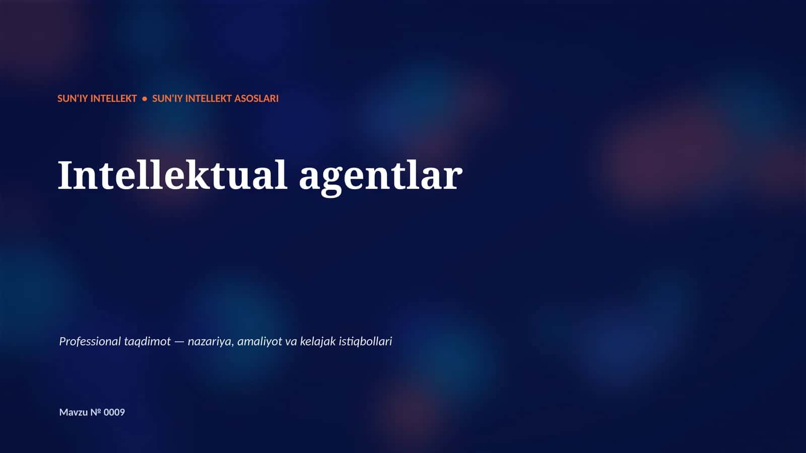 SUN'IY INTELLEKT ASOSLARI
