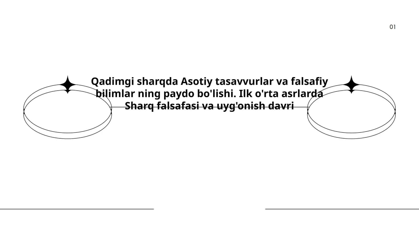 Qadimgi sharqda Asotiy tasavvurlar va falsafiy bilimlar ning paydo bo'lishi. Ilk o'rta asrlarda Sharq falsafasi va uyg'onish davri
