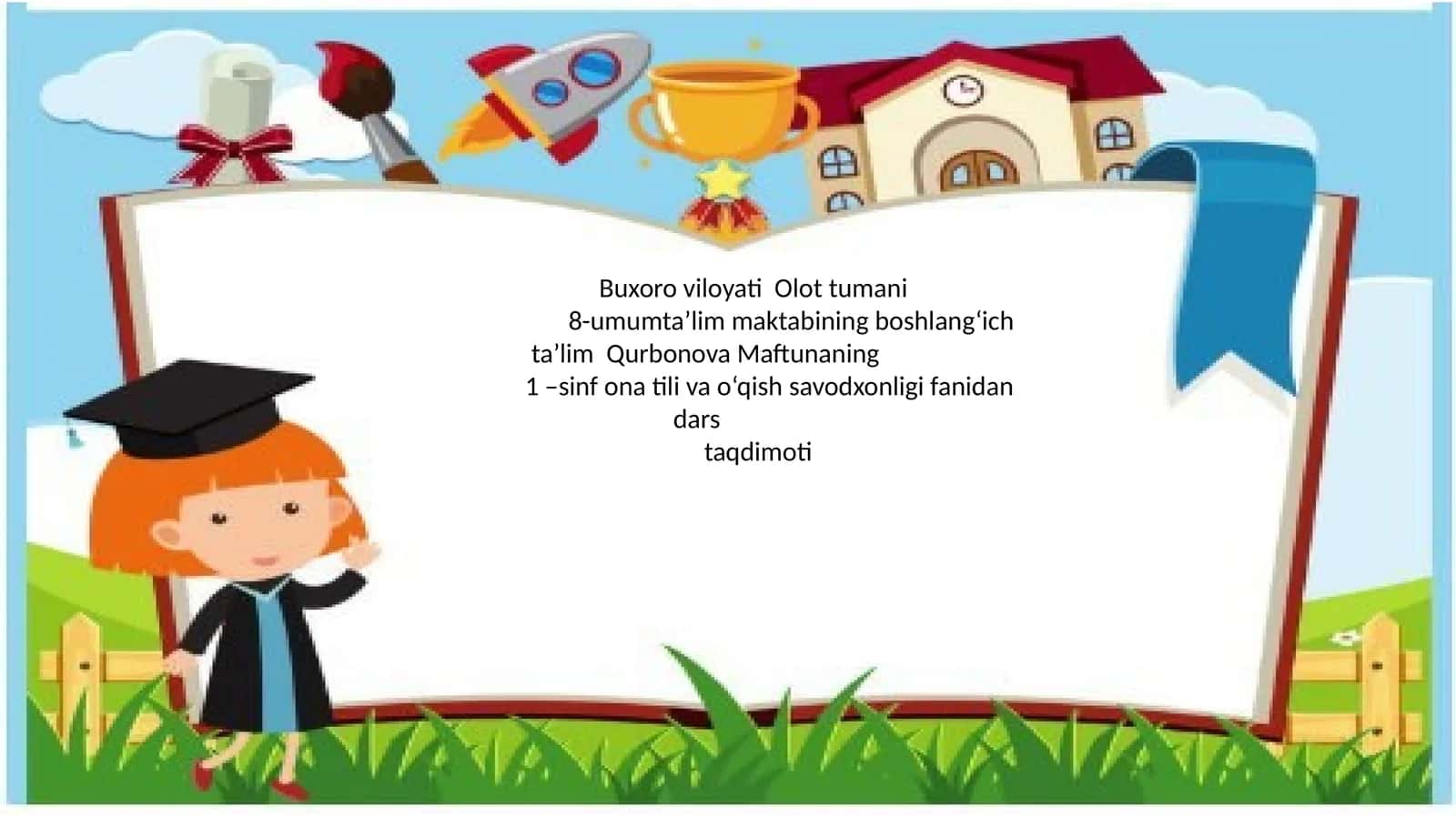 Ona tili va o‘qish savodxonligi fanidan dars taqdimoti