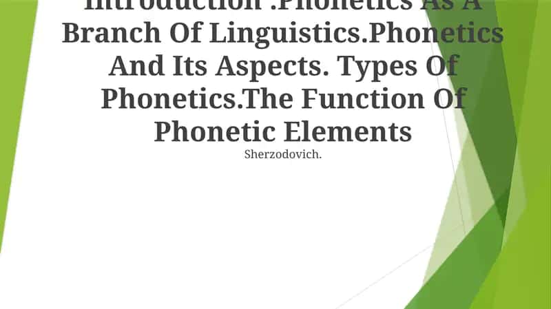 Phonetics