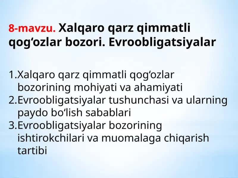 Xalqaro qarz qimmatli qog‘ozlar bozori