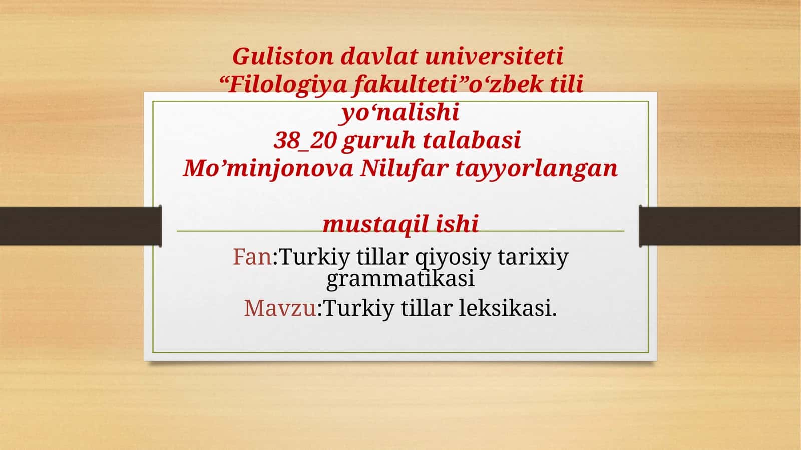 Turkiy tillar leksikasi. MahmudQoshg’ariylug’ati