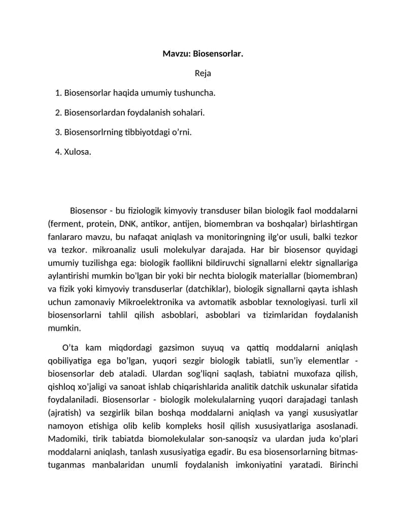 Biosensorlar