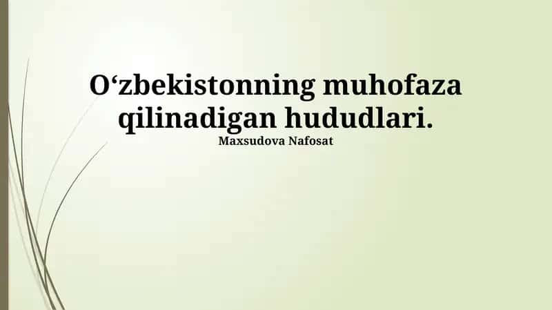 Oʻzbekistonning muhofaza qilinadigan hududlari