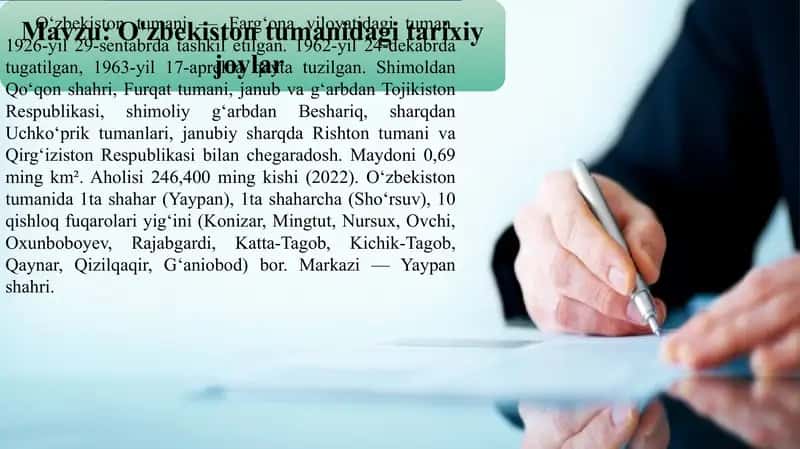 O'zbekiston tumanidagi tarixiy joylar
