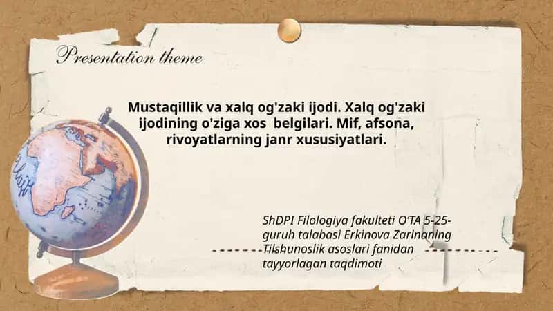 Tilshunoslik asoslari fanidan tayyorlagan taqdimoti