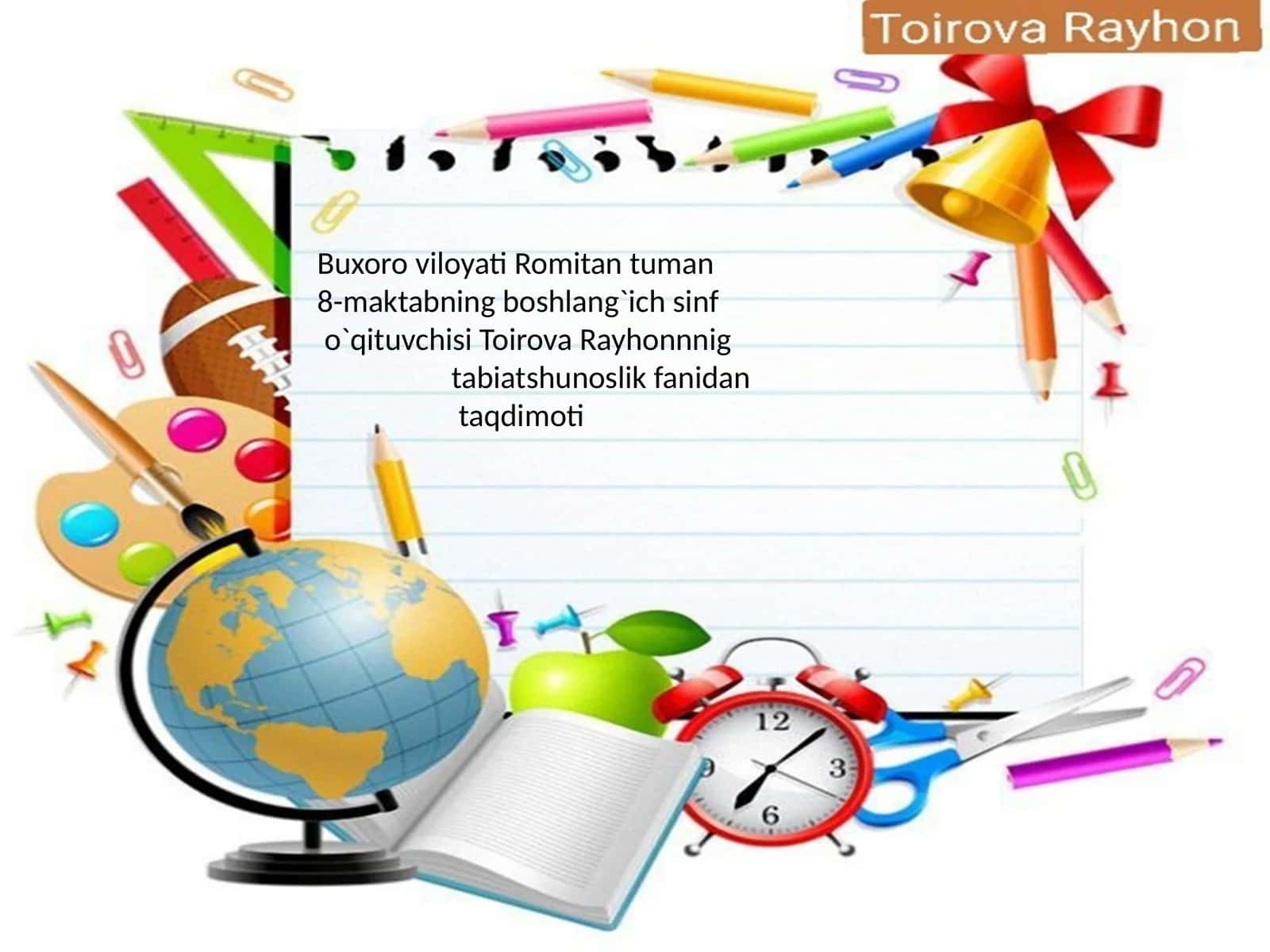 Tabiatshunoslik fanidan taqdimoti