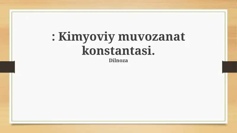 Kimyoviy muvozanat konstantasi