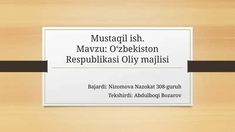 Oʻzbekiston Respublikasi Oliy majlisi