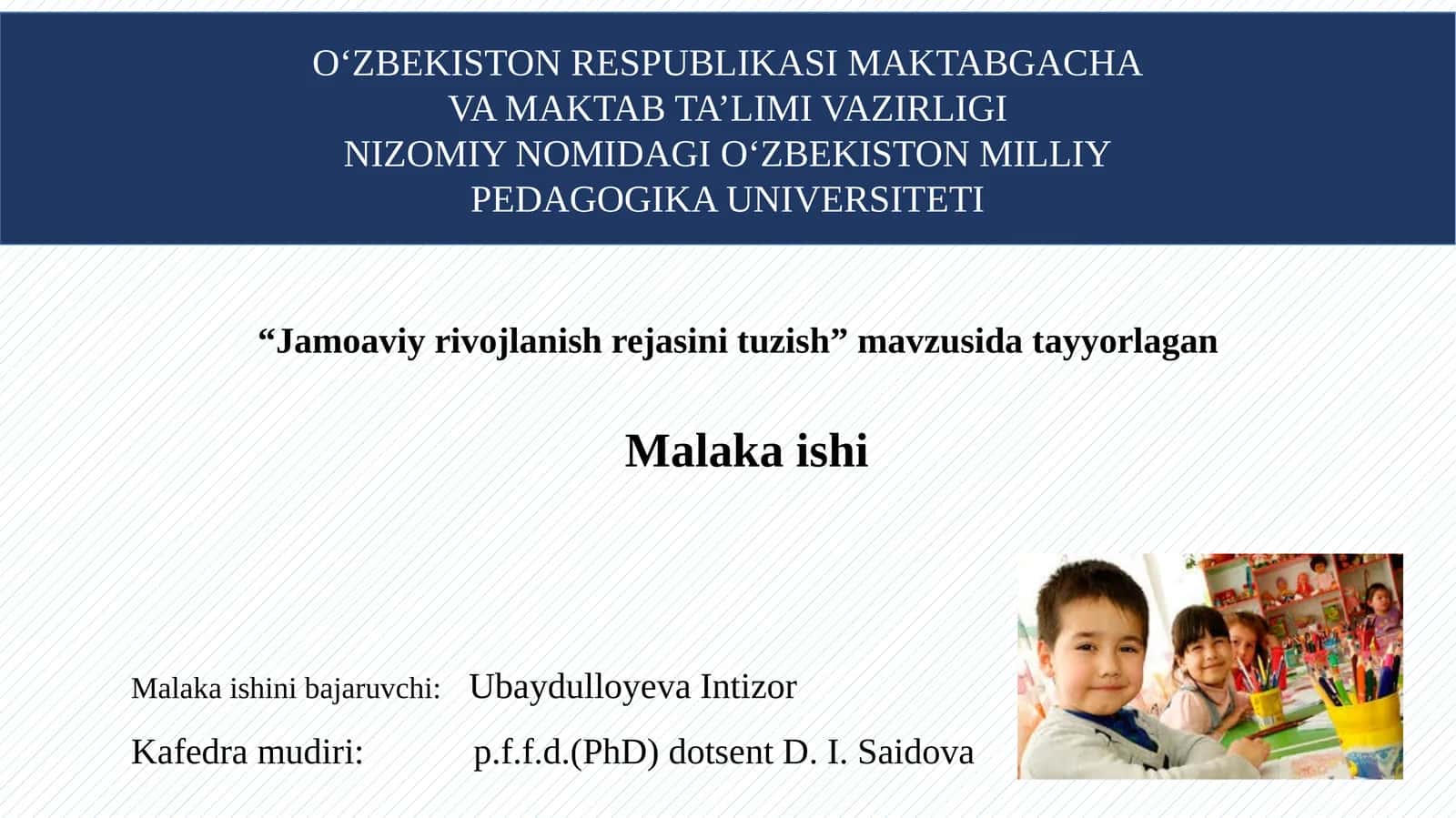 Jamoaviy rivojlanish rejasini tuzish