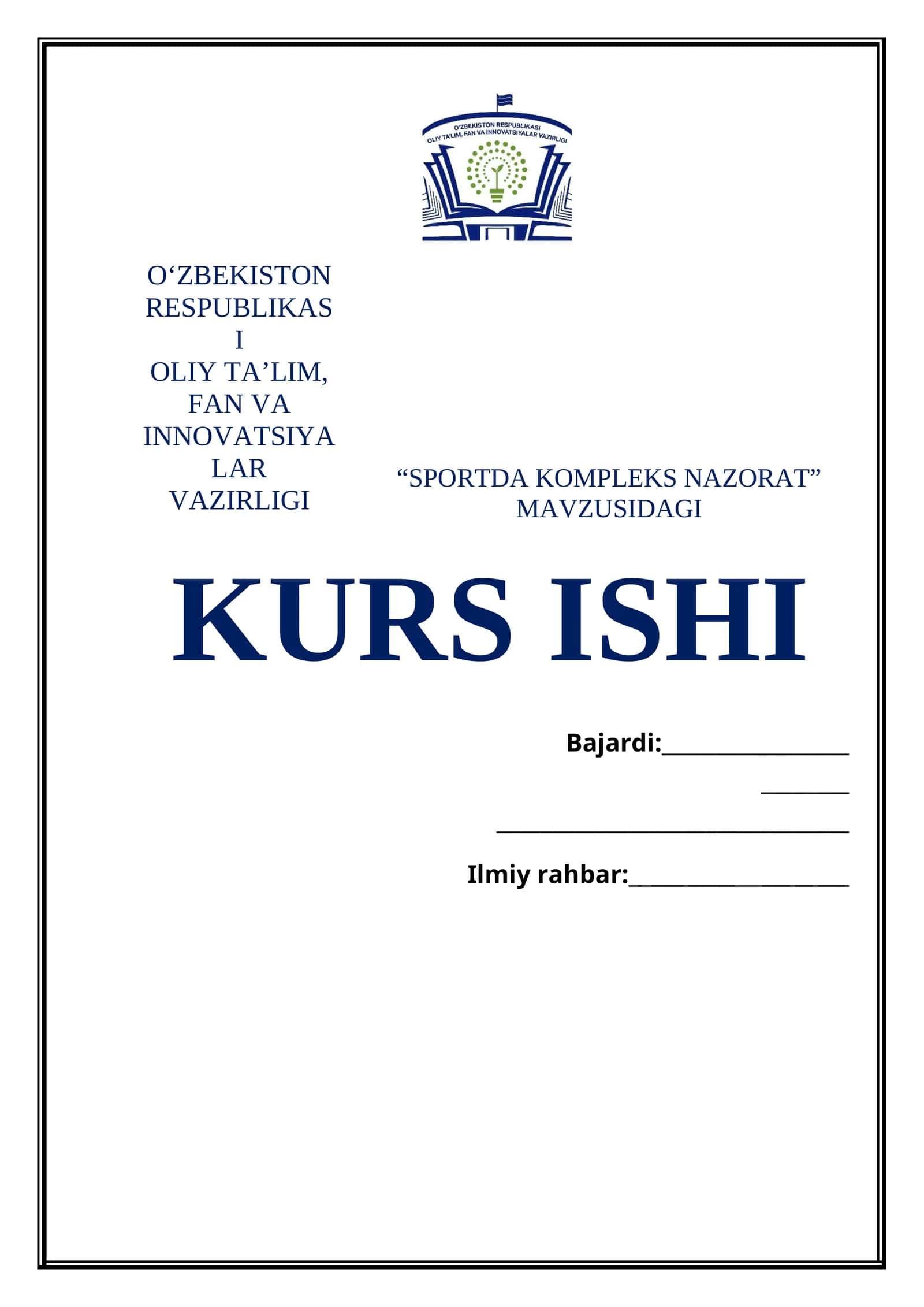 SPORTDA KOMPLEKS NAZORAT