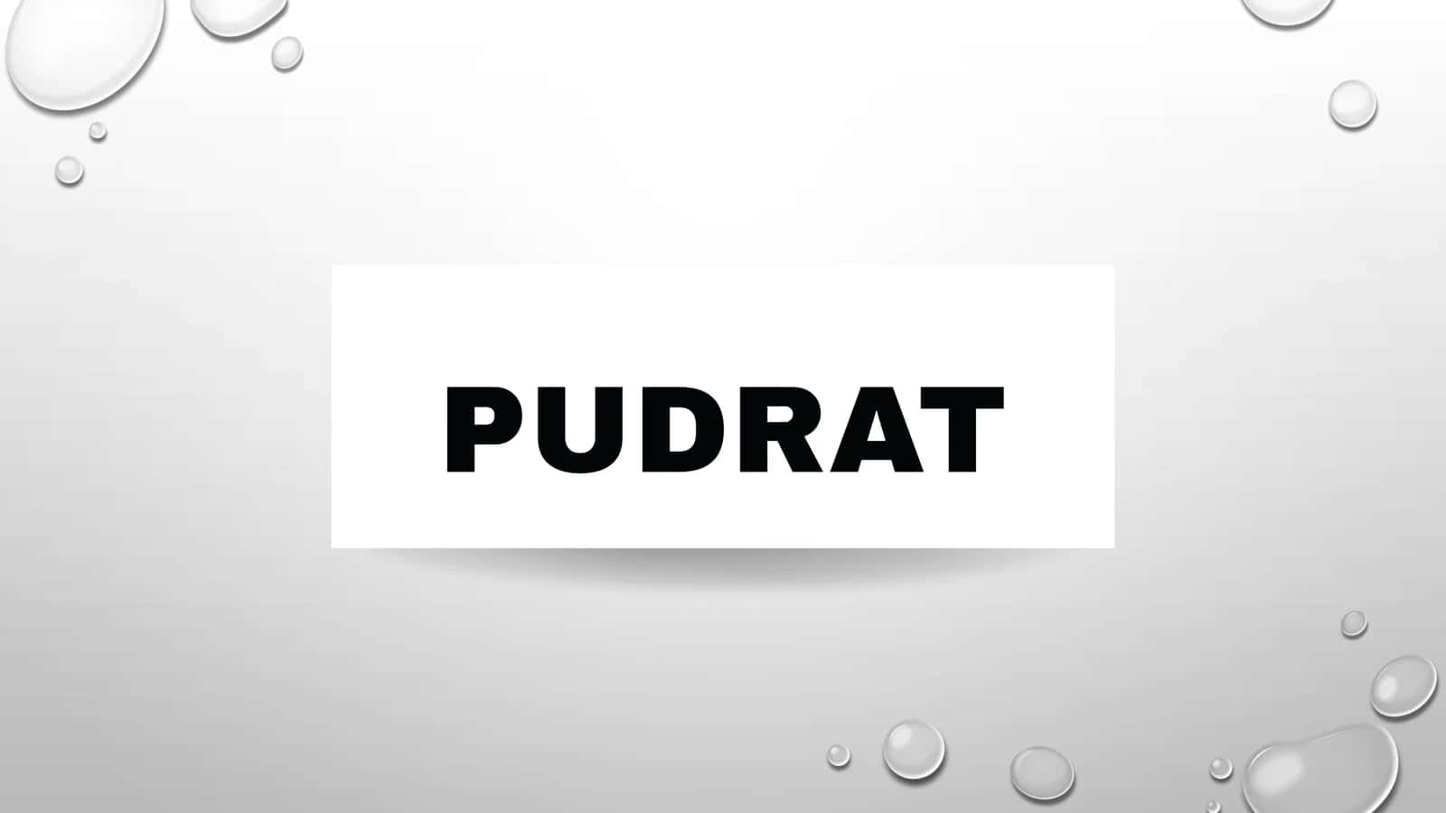 PUDRAT TO'G'RISIDA TUSHUNCHA