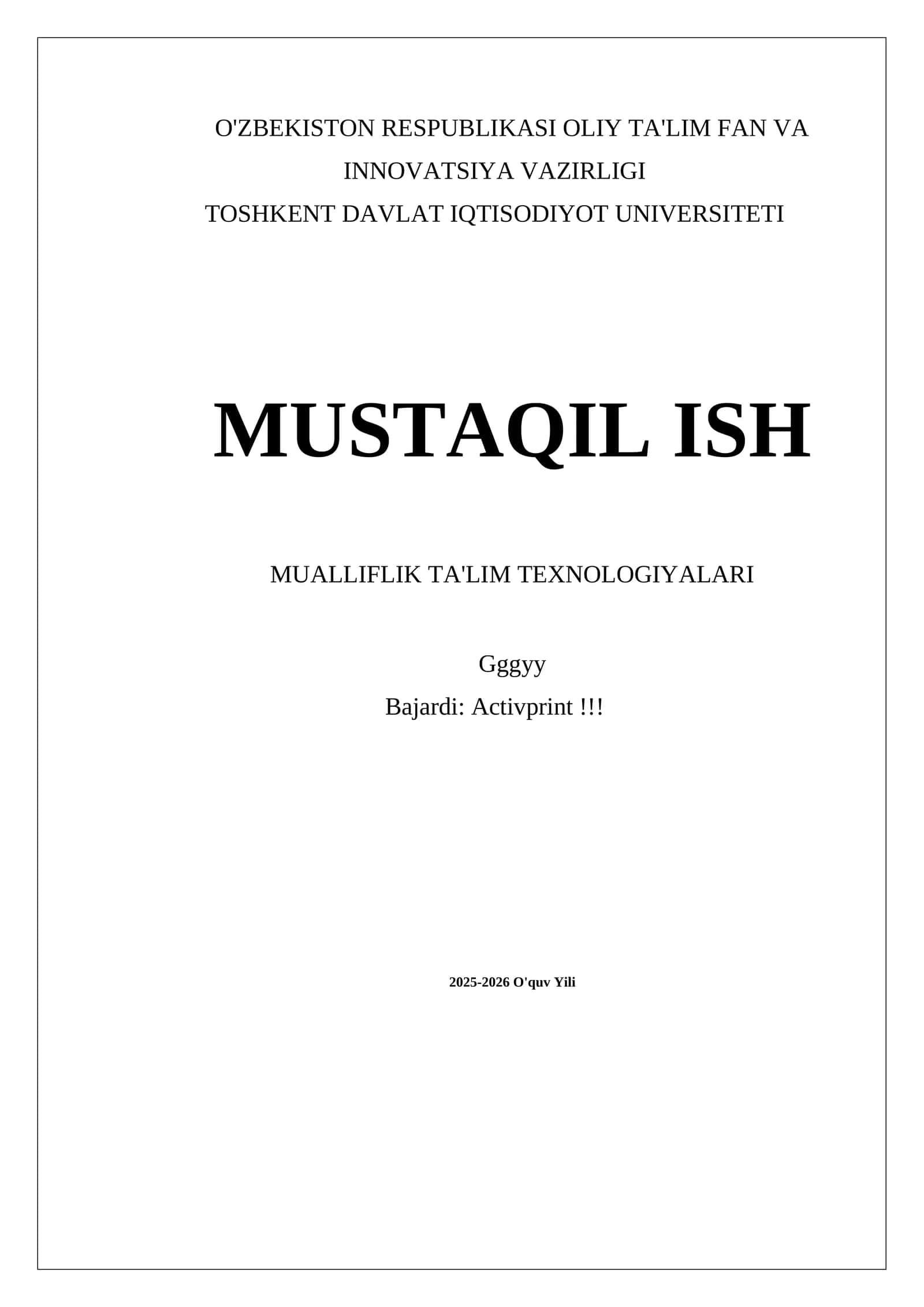 MUALLIFLIK TA'LIM TEXNOLOGIYALARI