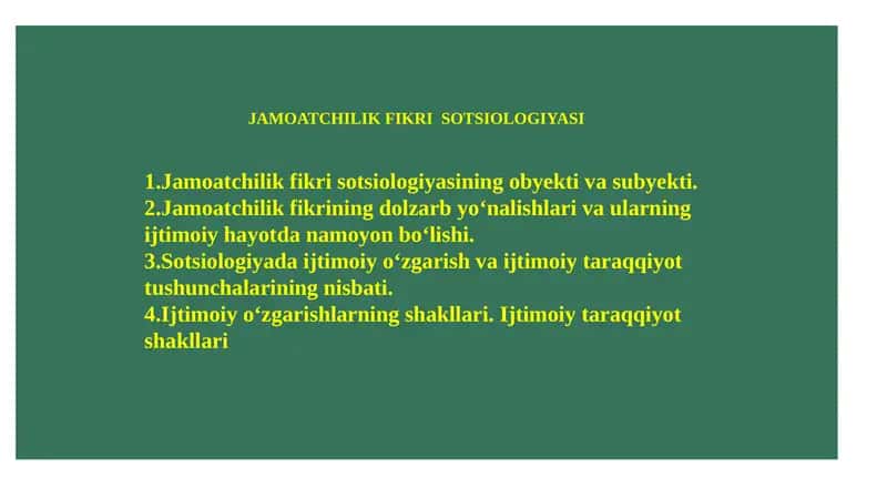 JAMOATCHILIK FIKRI  SOTSIOLOGIYASI