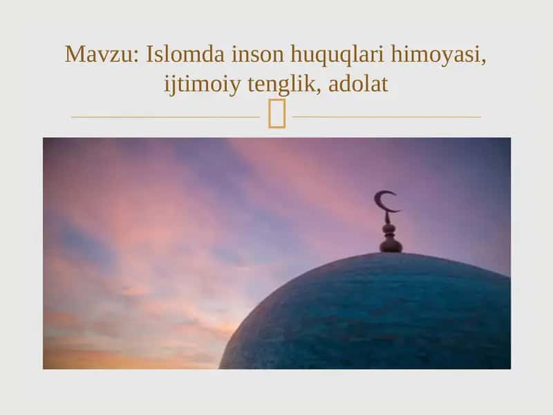 Islomda inson huquqlari